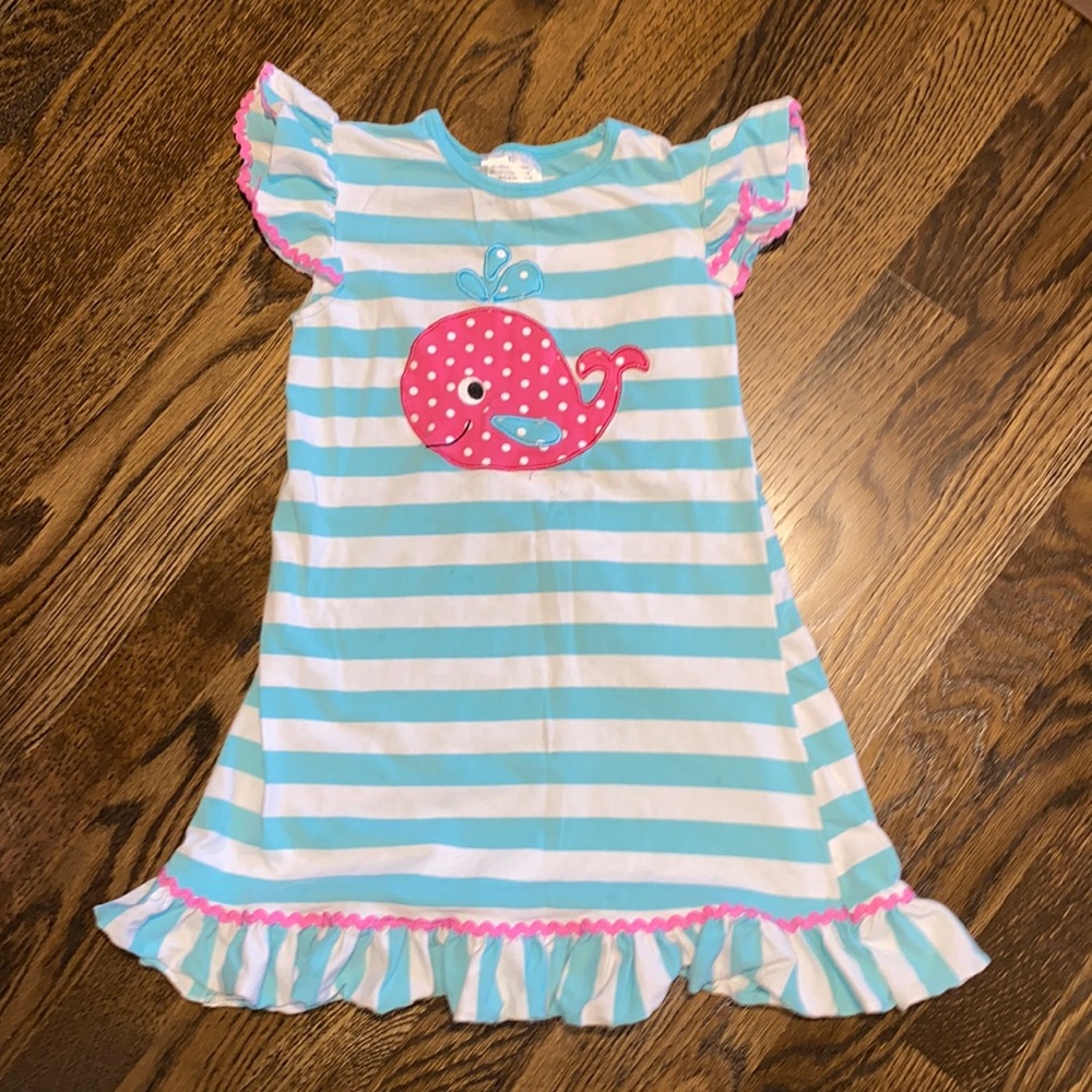 Honeydew Whale Striped Dress